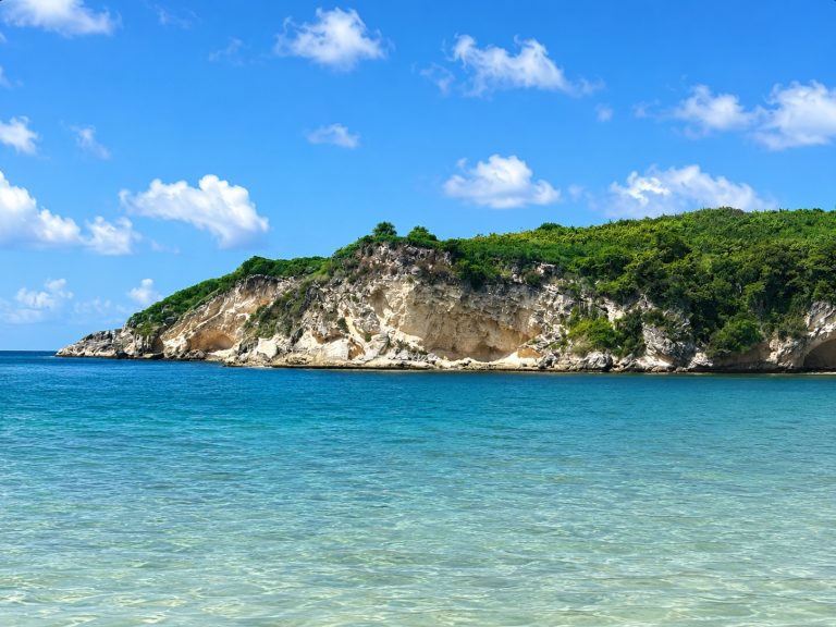 Turquoise water and cliffs at Macao beach, Dominican Republic